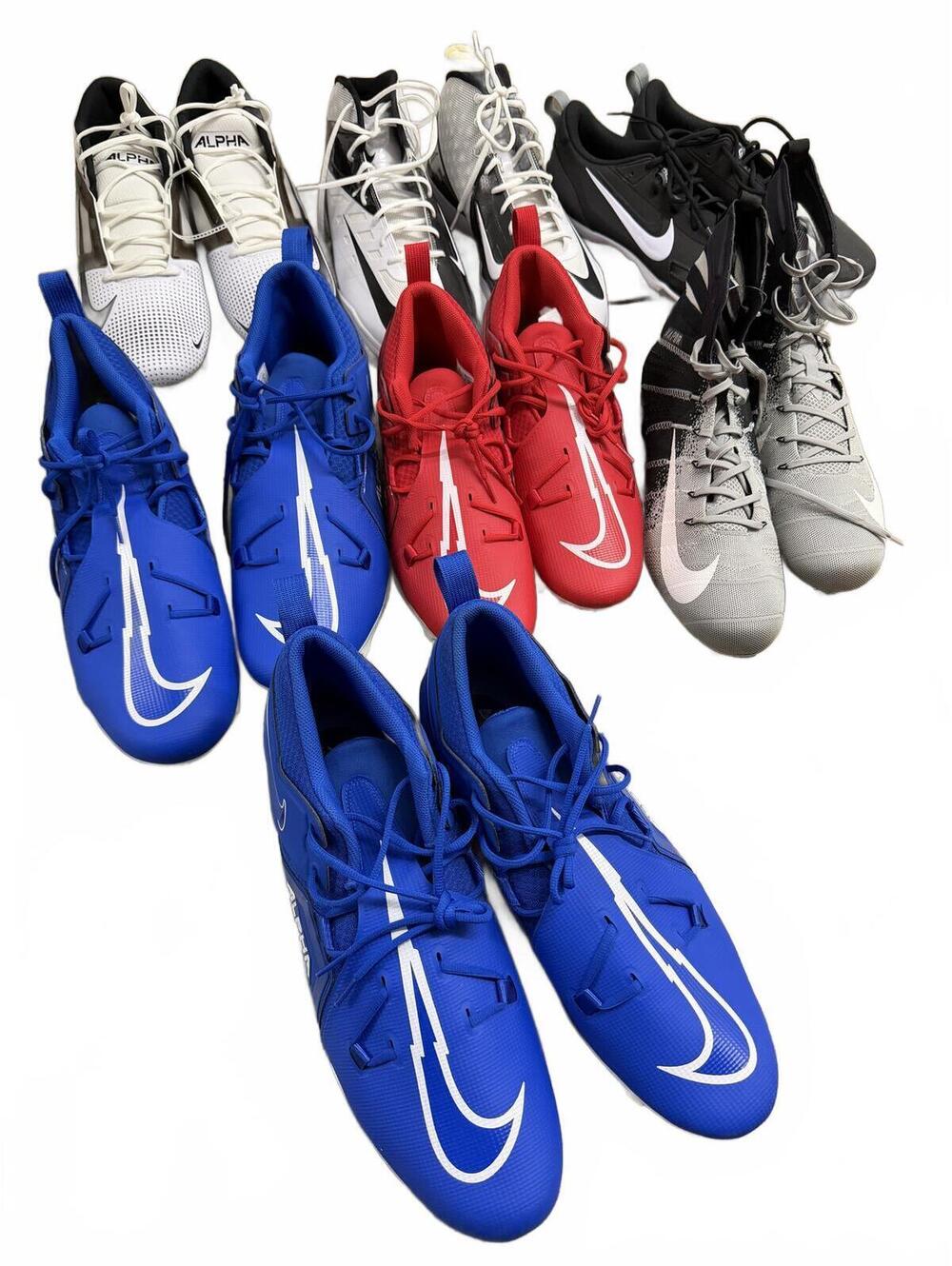 7 pair Nike Football Cleats Bundle - Multiple Colors and Sizes